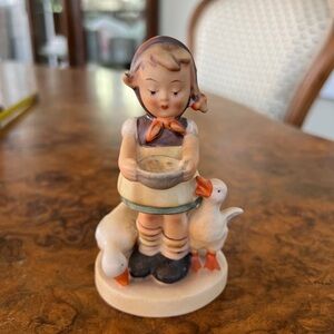 Vintage Hummel Be Patient Figurine, Girl and Ducks
